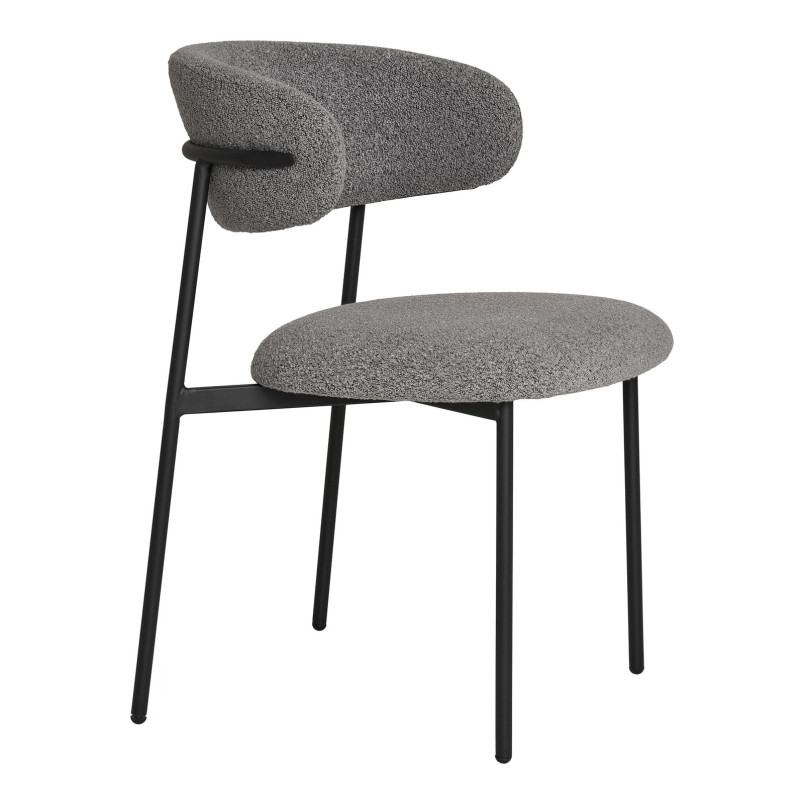 Krzesło tapicerowane Mira boucle szary / czarny House Nordic