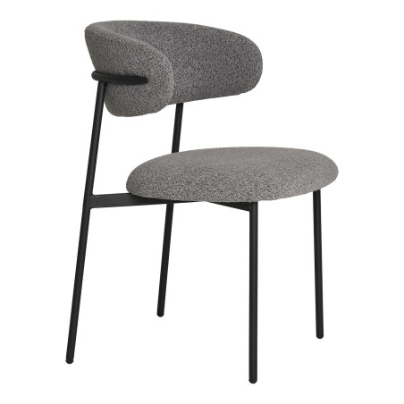 Krzesło tapicerowane Mira boucle szary / czarny House Nordic