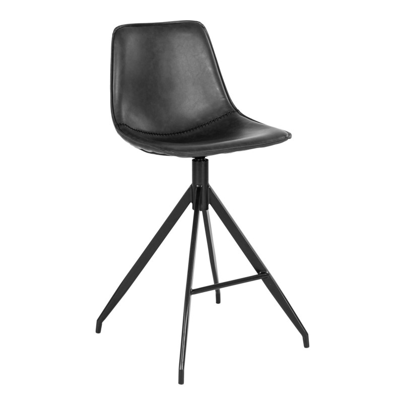 Krzesło barowe z ekoskóry w stylu vintage Monaco 65cm czarne House Nordic
