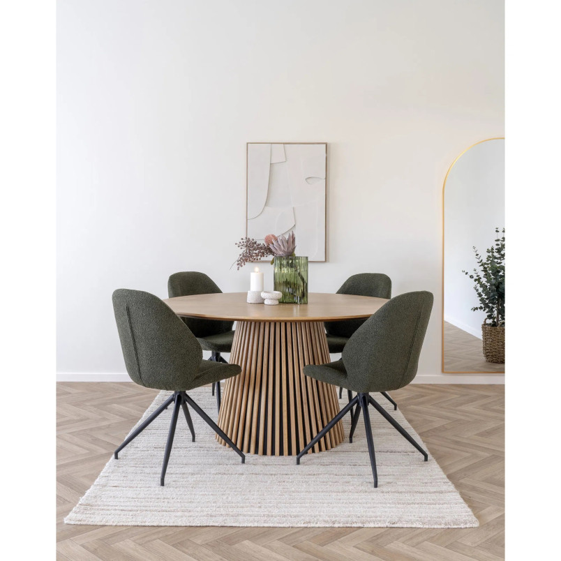 Krzesło tapicerowane Monte Carlo zielona boucla / czarny House Nordic