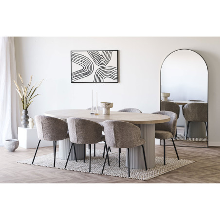 Krzesło tapicerowane Safira beżowa boucle / czarny House Nordic