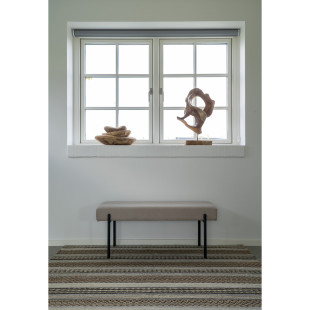 Ławka tapicerowana Swindon 100x36cm beż / czarny House Nordic