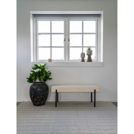 Ławka tapicerowana Swindon 100x36cm biała boucla / czarny House Nordic
