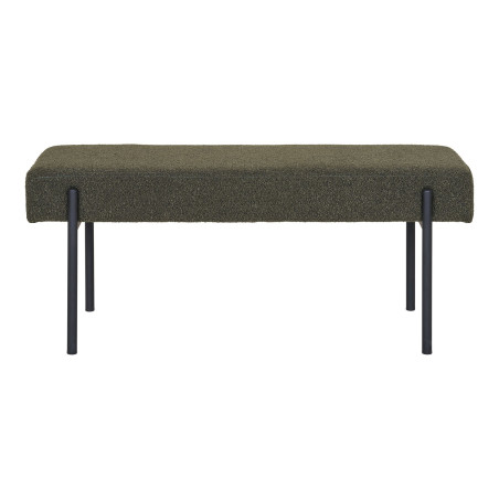 Ławka tapicerowana Swindon 100x36cm zielona boucla / czarny House Nordic