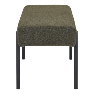 Ławka tapicerowana Swindon 100x36cm zielona boucla / czarny House Nordic