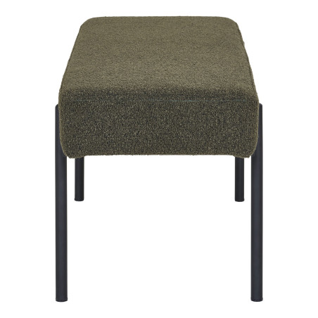 Ławka tapicerowana Swindon 100x36cm zielona boucla / czarny House Nordic