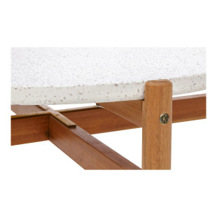 Stolik ogrodowy okrągły Terracina 84,5cm akacja / terrazzo House Nordic