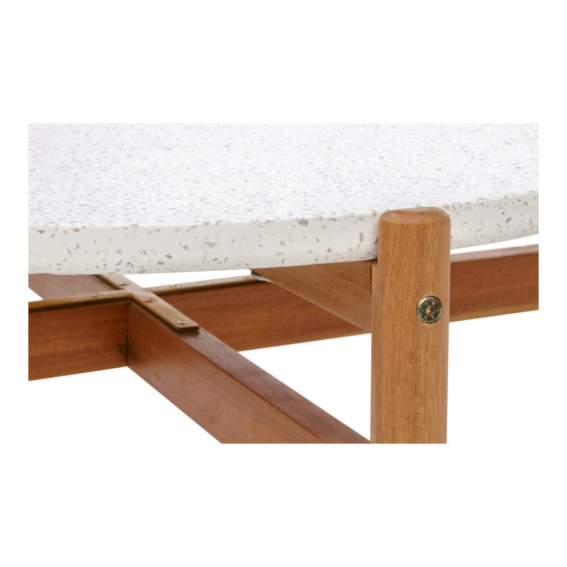 Stolik ogrodowy okrągły Terracina 84,5cm akacja / terrazzo House Nordic