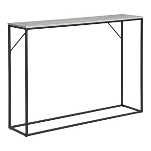 Konsola minimalistyczna Vita 110x26cm imitacja trawertynu / czarny House Nordic