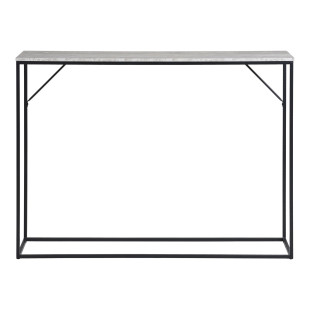 Konsola minimalistyczna Vita 110x26cm imitacja trawertynu / czarny House Nordic