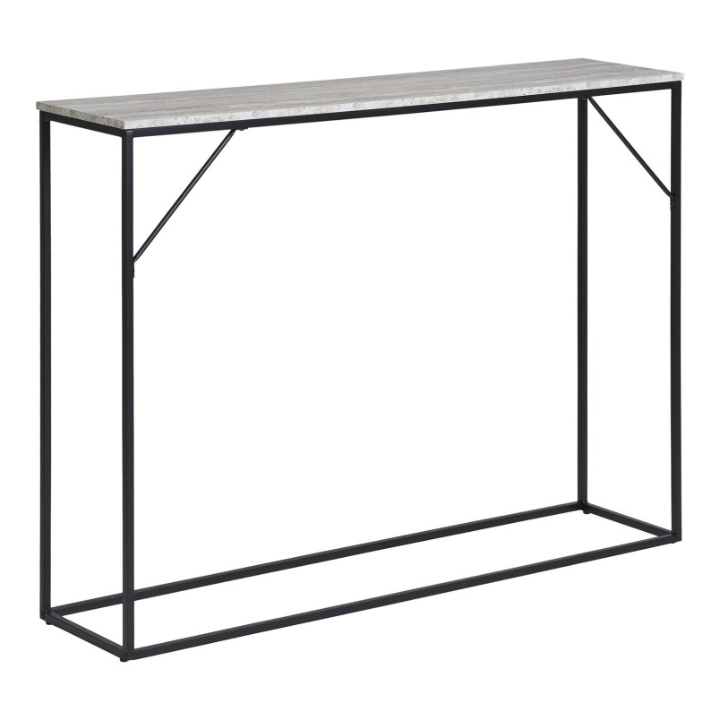 Konsola minimalistyczna Vita 110x26cm imitacja trawertynu / czarny House Nordic