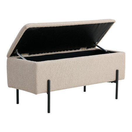 Ławka tapicerowana ze schowkiem Watford 95x36,5cm beżowa boucla House Nordic