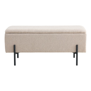 Ławka tapicerowana ze schowkiem Watford 95x36,5cm beżowa boucla House Nordic