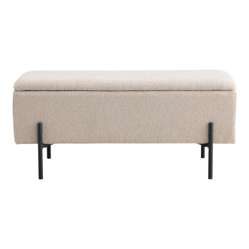 Ławka tapicerowana ze schowkiem Watford 95x36,5cm beżowa boucla House Nordic