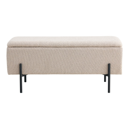 Ławka tapicerowana ze schowkiem Watford 95x36,5cm beżowa boucla House Nordic