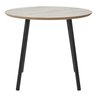 Stolik kawowy okrągły Aalst 55cm trawertyn /czarny House Nordic