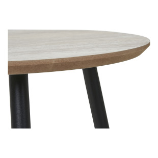 Stolik kawowy okrągły Aalst 55cm trawertyn /czarny House Nordic