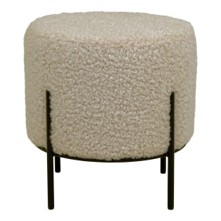 Pufa na nóżkach tkanina teddy Alford 35,5cm szarobrązowa House Nordic