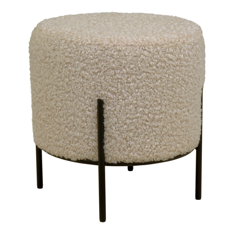 Pufa na nóżkach tkanina teddy Alford 35,5cm szarobrązowa House Nordic