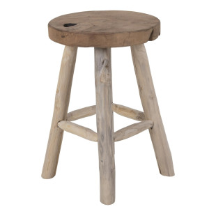 Stołek drewniany Badia 45cm drewno tekowe House Nordic