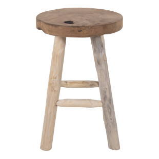 Stołek drewniany Badia 45cm drewno tekowe House Nordic