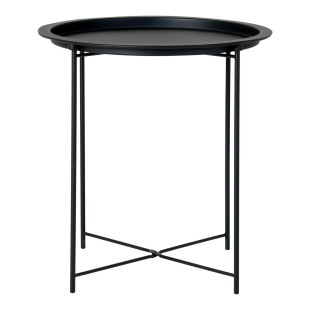 Stolik pomocniczy metalowy z tacą Intesi 47cm czarny House Nordic