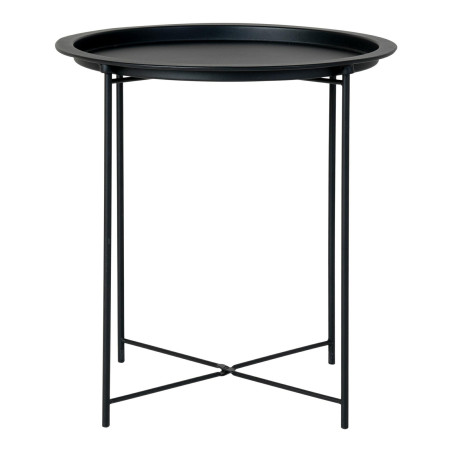 Stolik pomocniczy metalowy z tacą Intesi 47cm czarny House Nordic
