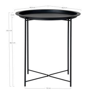 Stolik pomocniczy metalowy z tacą Intesi 47cm czarny House Nordic