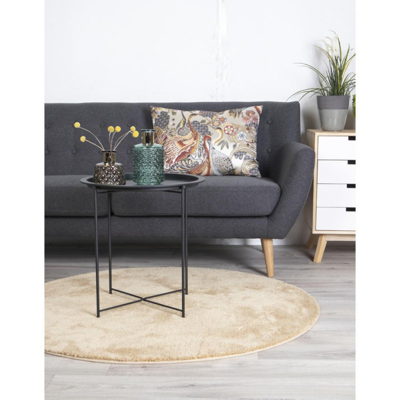 Stolik pomocniczy metalowy z tacą Intesi 47cm czarny House Nordic