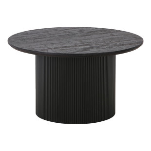 Stolik okrągły na jednej ryflowanej nodze Boavista 80cm ciemny brąz House Nordic