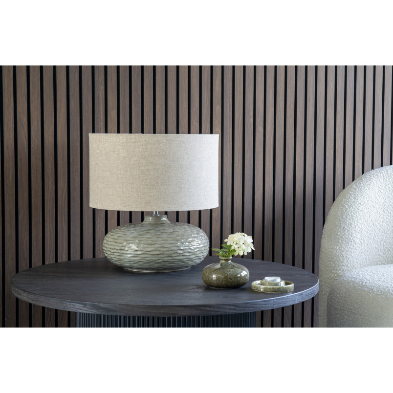 Stolik okrągły na jednej ryflowanej nodze Boavista 80cm ciemny brąz House Nordic