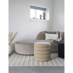 Pufa tapicerowana boucle ze schowkiem Brooklyn 44cm beżowa House Nordic