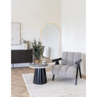 Stolik pomocniczy okrągły Brito 60cm szary marmur / czarny House Nordic