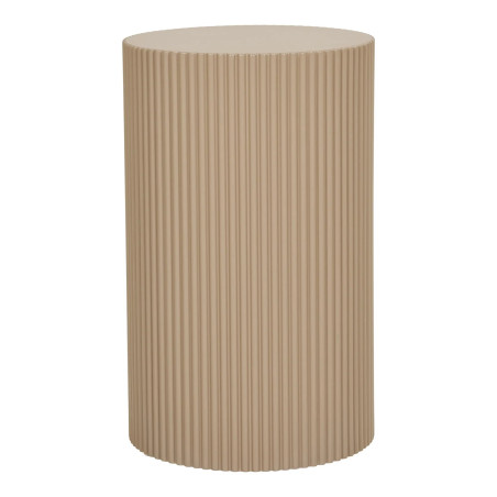 Stolik pomocniczy ryflowany - kolumna Farense 30cm ciemny piasek House Nordic
