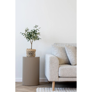 Stolik pomocniczy ryflowany - kolumna Farense 30cm ciemny piasek House Nordic