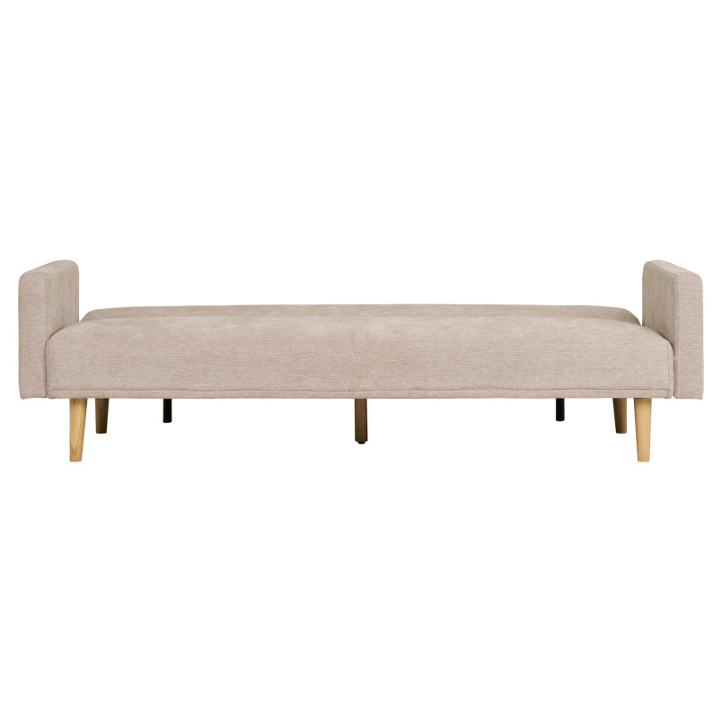 Sofa rozkładana na nóżkach Kells 208cm ciemny beż / drewniane nogi House Nordic