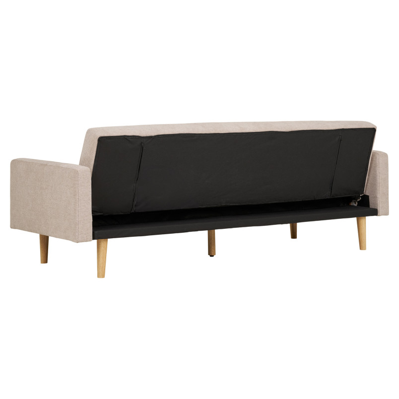 Sofa rozkładana na nóżkach Kells 208cm ciemny beż / drewniane nogi House Nordic