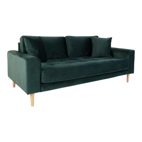 Sofa tapicerowana na nóżkach Lido 2,5-osobowa butelkowa zieleń / nogi naturalne House Nordic
