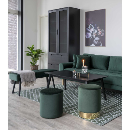 Sofa tapicerowana na nóżkach Lido 2,5-osobowa butelkowa zieleń / nogi naturalne House Nordic