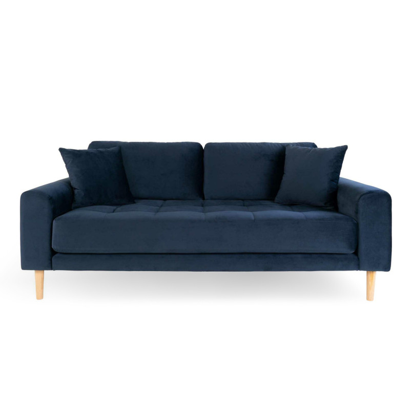 Sofa tapicerowana na nóżkach Lido 2,5-osobowa granatowy / nogi naturalne House Nordic