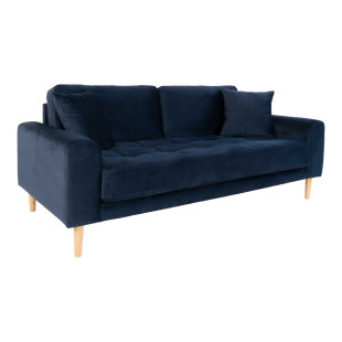 Sofa tapicerowana na nóżkach Lido 2,5-osobowa granatowy / nogi naturalne House Nordic