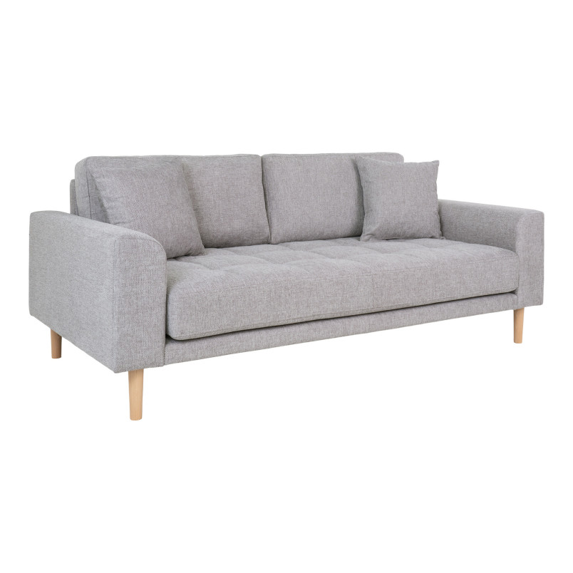 Sofa tapicerowana na nóżkach Lido 2,5-osobowa jasny szary / nogi naturalne House Nordic