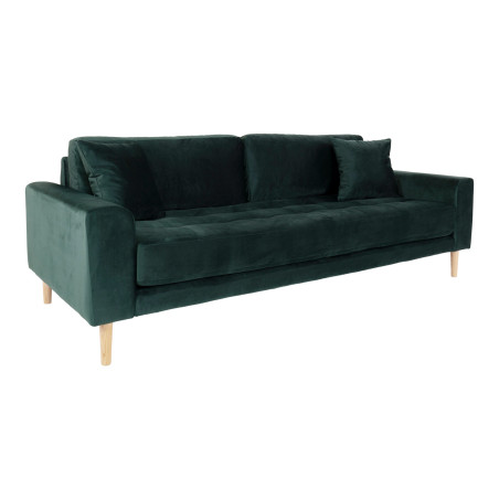 Sofa tapicerowana na nóżkach Lido 3-osobowa butelkowa zieleń / nogi naturalne House Nordic
