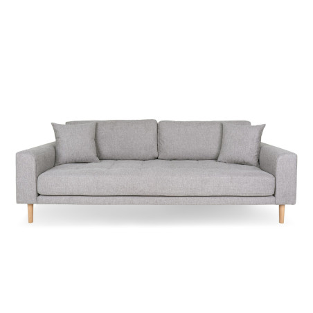 Sofa tapicerowana na nóżkach Lido 3-osobowa jasny szary / nogi naturalne House Nordic