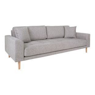 Sofa tapicerowana na nóżkach Lido 3-osobowa jasny szary / nogi naturalne House Nordic