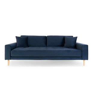 Sofa tapicerowana na nóżkach Lido 3-osobowa granatowy / nogi naturalne House Nordic