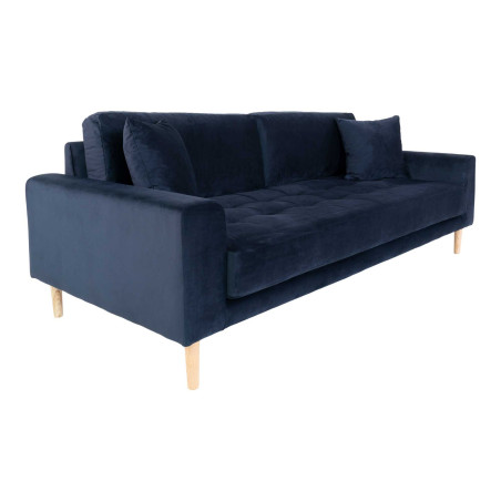 Sofa tapicerowana na nóżkach Lido 3-osobowa granatowy / nogi naturalne House Nordic