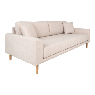 Sofa tapicerowana na nóżkach Lido 3-osobowa piaskowy / nogi naturalne House Nordic