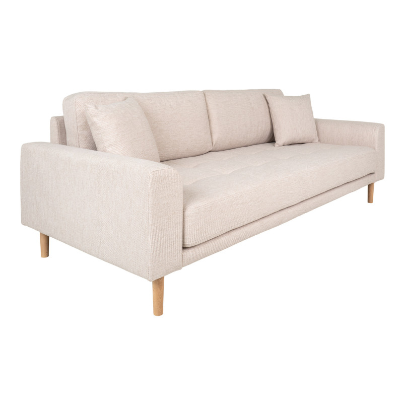 Sofa tapicerowana na nóżkach Lido 3-osobowa piaskowy / nogi naturalne House Nordic