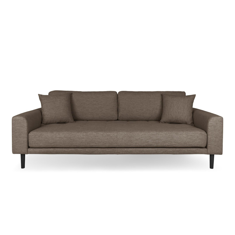 Sofa tapicerowana na nóżkach Lido 3-osobowa brązowy / nogi czarne House Nordic